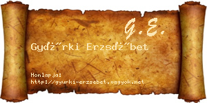 Gyürki Erzsébet névjegykártya